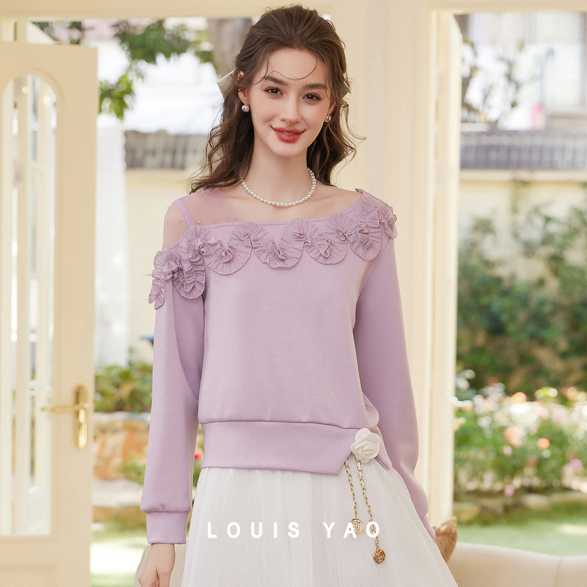 LOUIS YAO Sweet Irregular Neck - Plant Parent Hoodie review and price