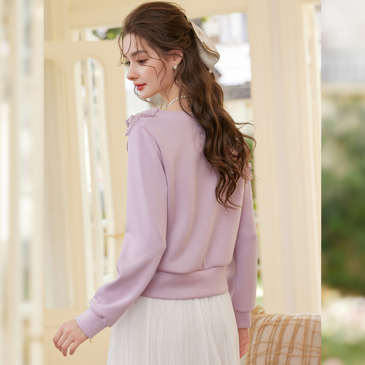LOUIS YAO Sweet Irregular Neck - Plant Parent Hoodie review and price