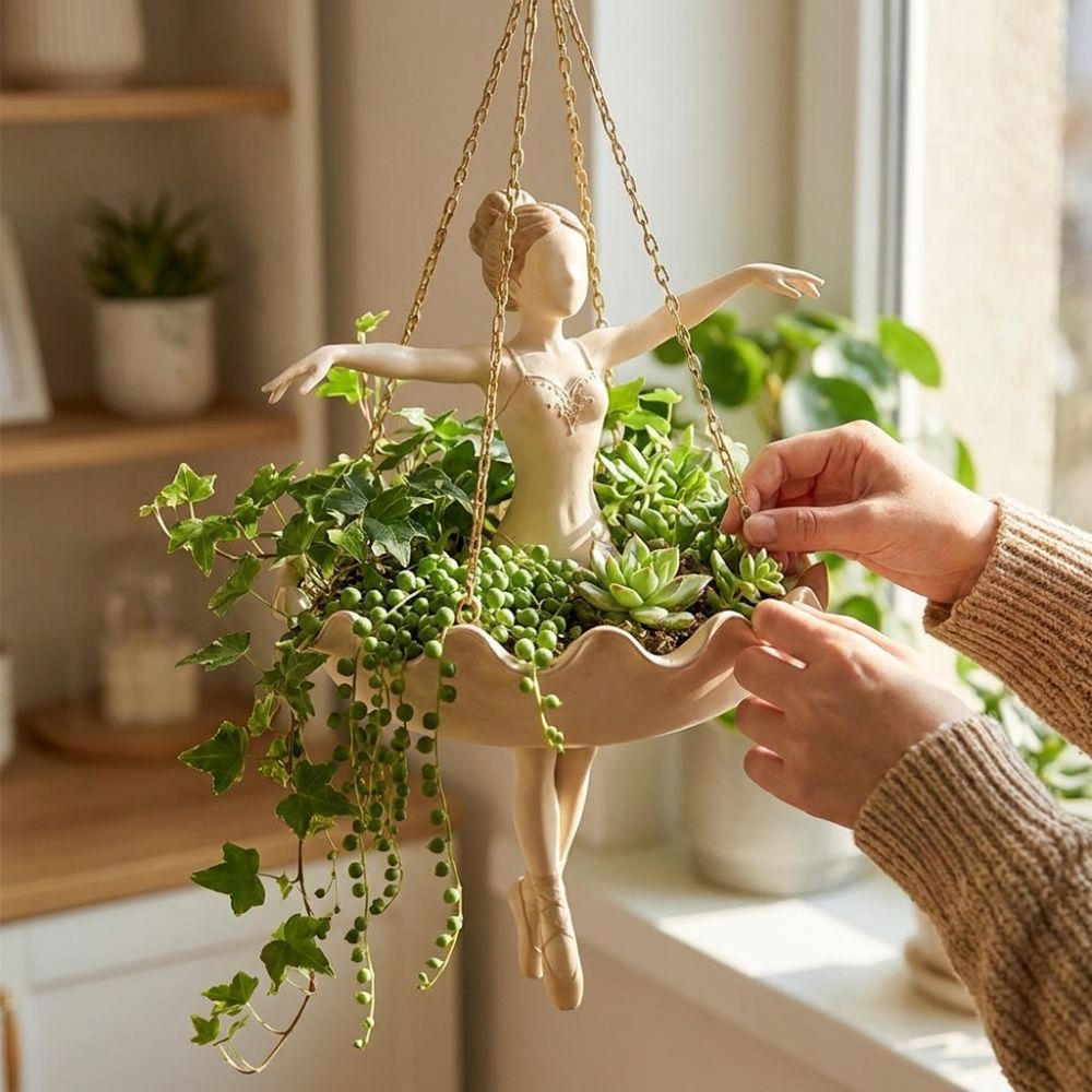 Resin Ballet Dancer Hanging Pl - Plant Parent review and price